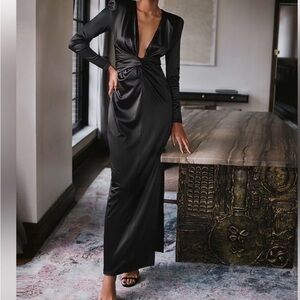 Express Black Long Sleeve Maxi Dress NWT